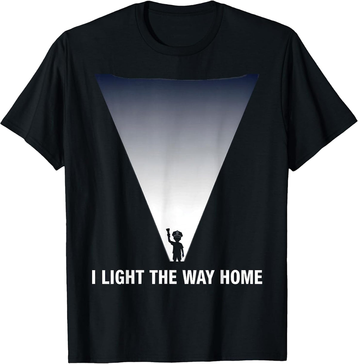Men's I Light The Way Home Future Police Officer Kids Costume T-Shirt - Black