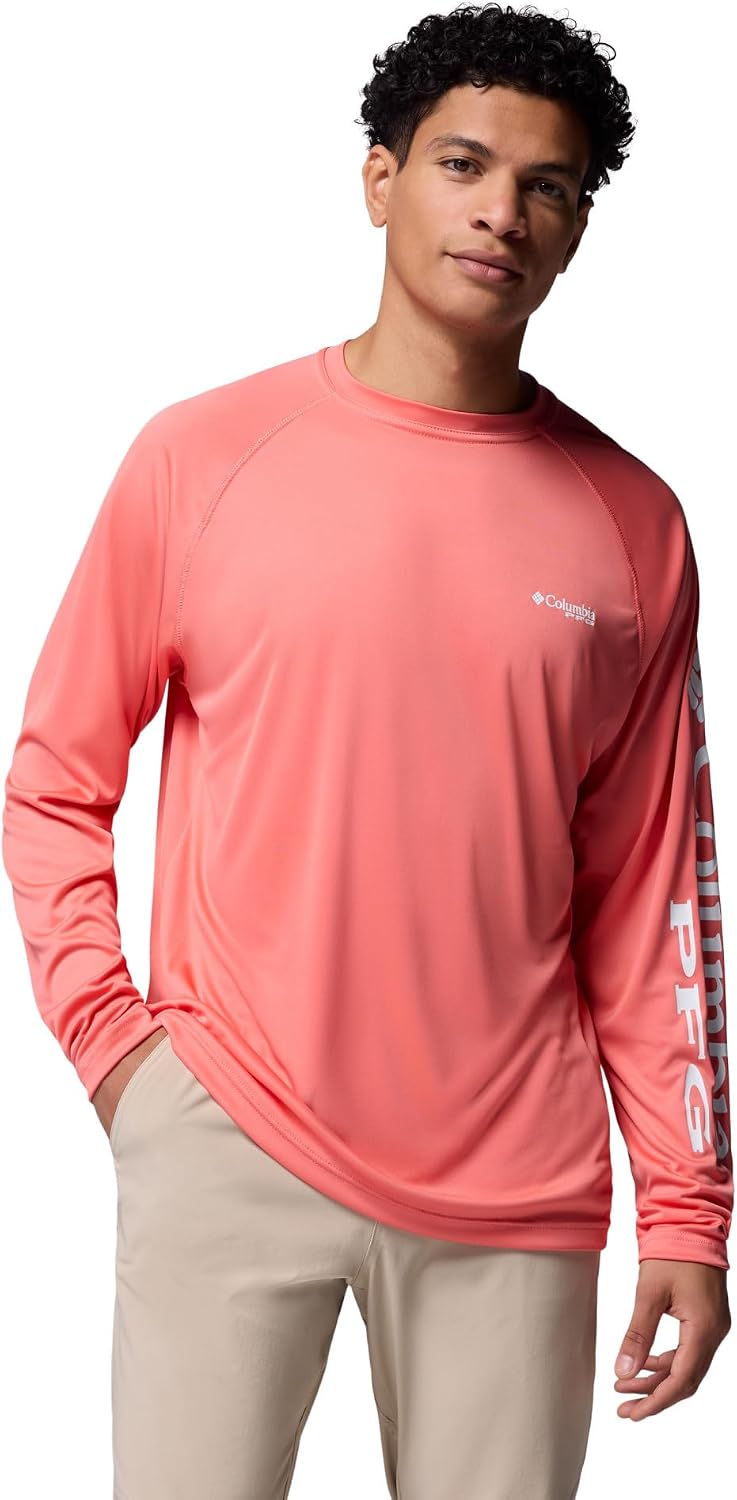 Columbia Men's PFG Terminal Tackle Long Sleeve Shirt - Melonade\/White Logo