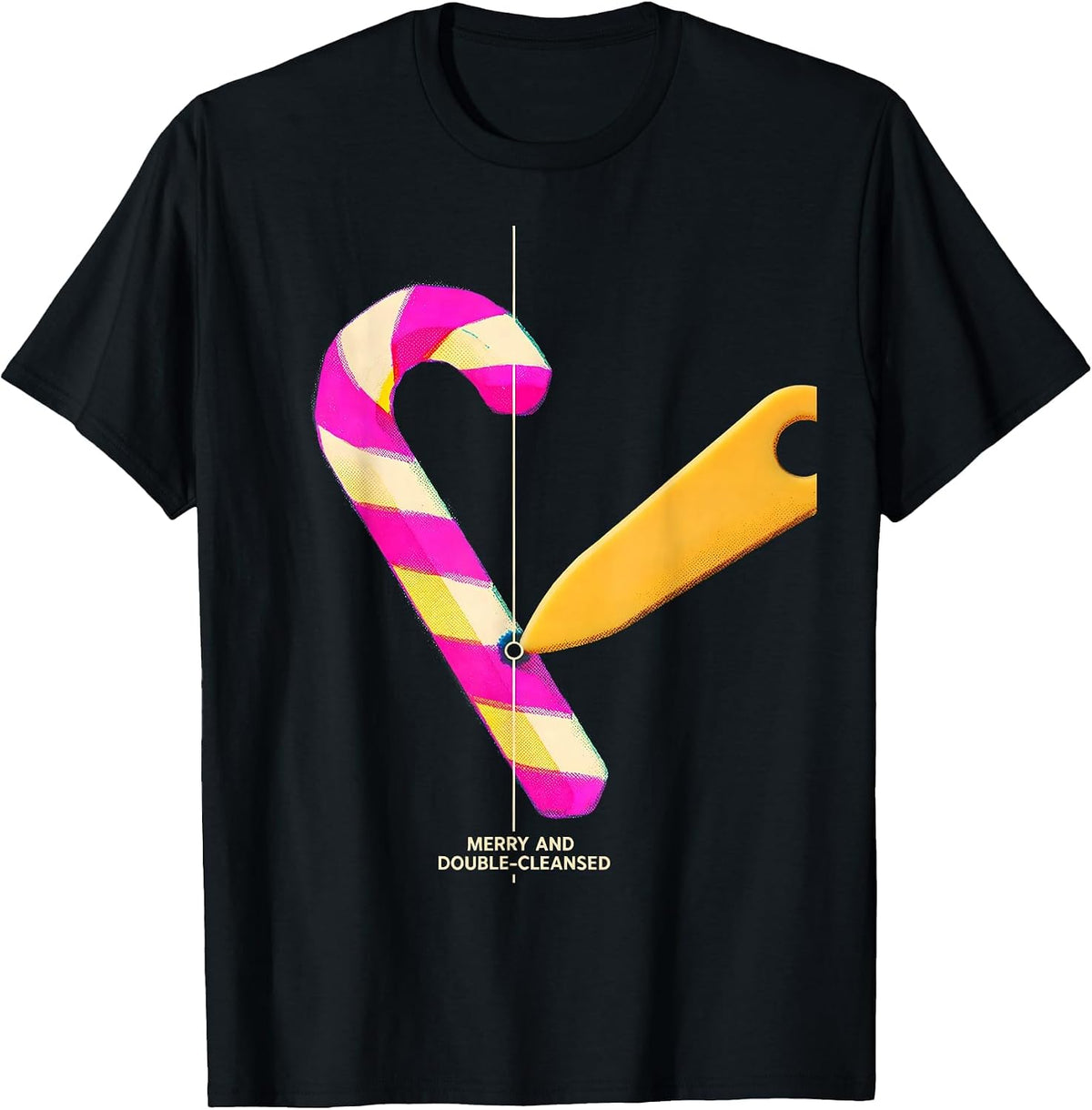Men's Merry And Double-Cleansed Risograph Esthetician Dermatology T-Shirt - Black