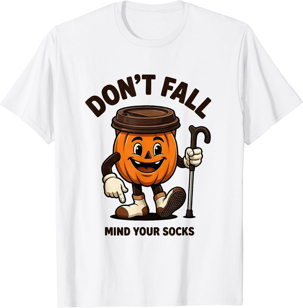 Men's Don't Fall Mind Your Socks Funny Nurse Physical Therapy PT T-Shirt - White