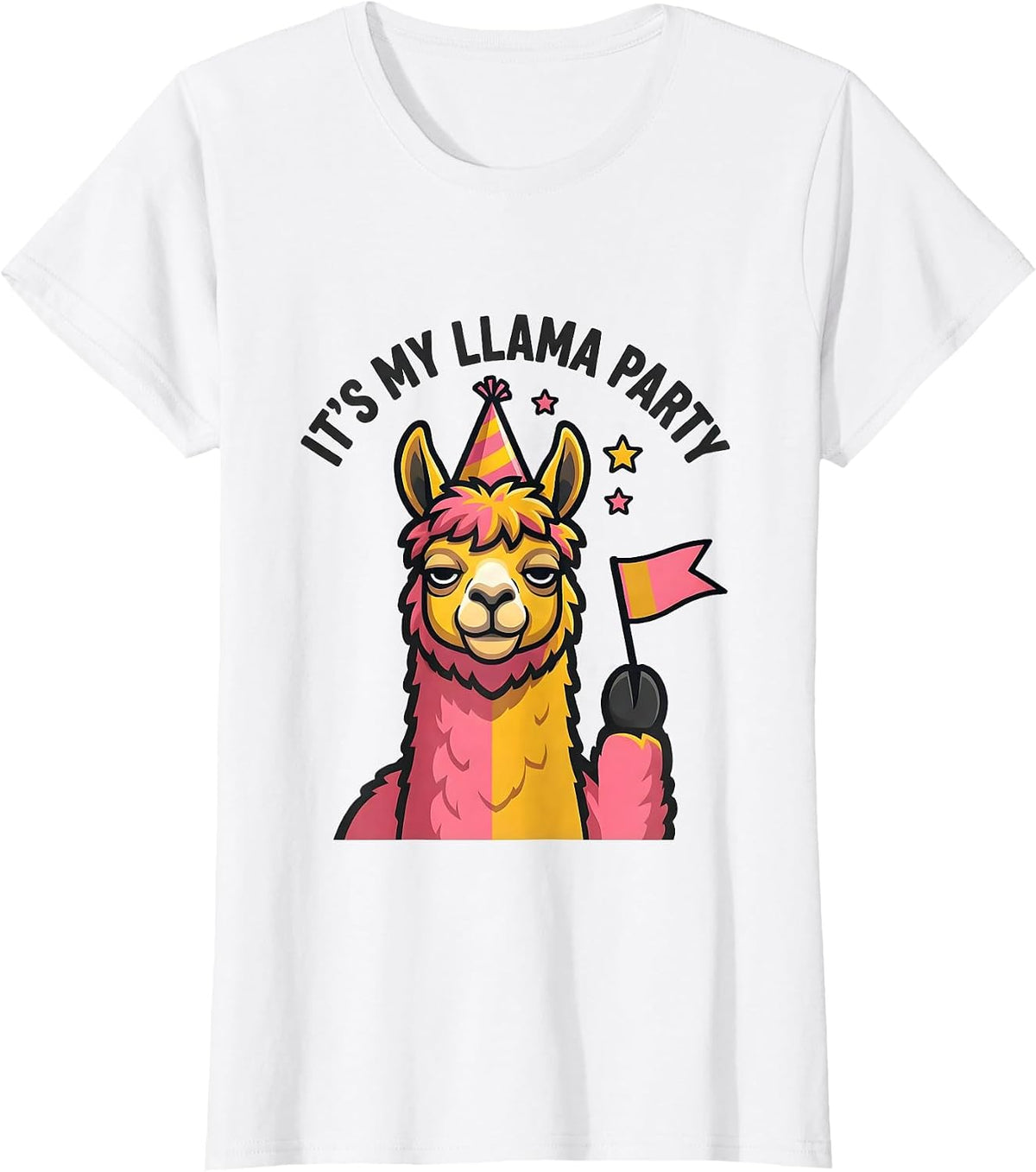 It's My Llama Party Funny Llama Lover Birthday Gift T-Shirt - White