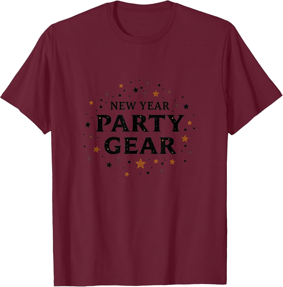 New Year Party Gear Celebration Design T-Shirt - Burgundy