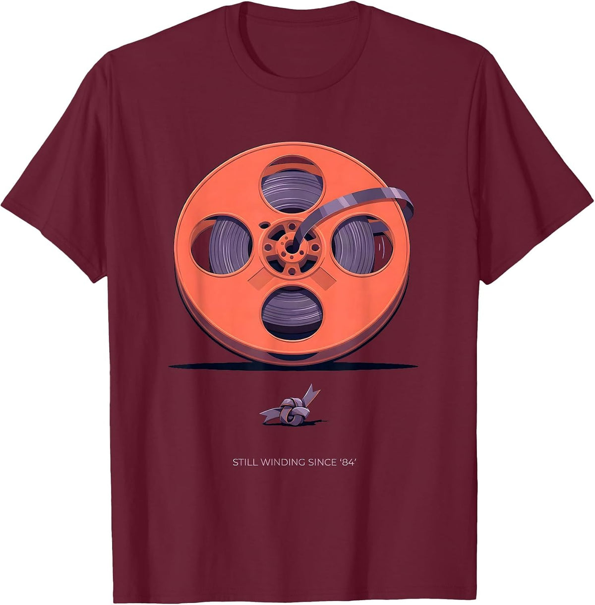 Men's Still Winding Since '84 Retro 80s Synthwave Nostalgia T-Shirt - Burgundy