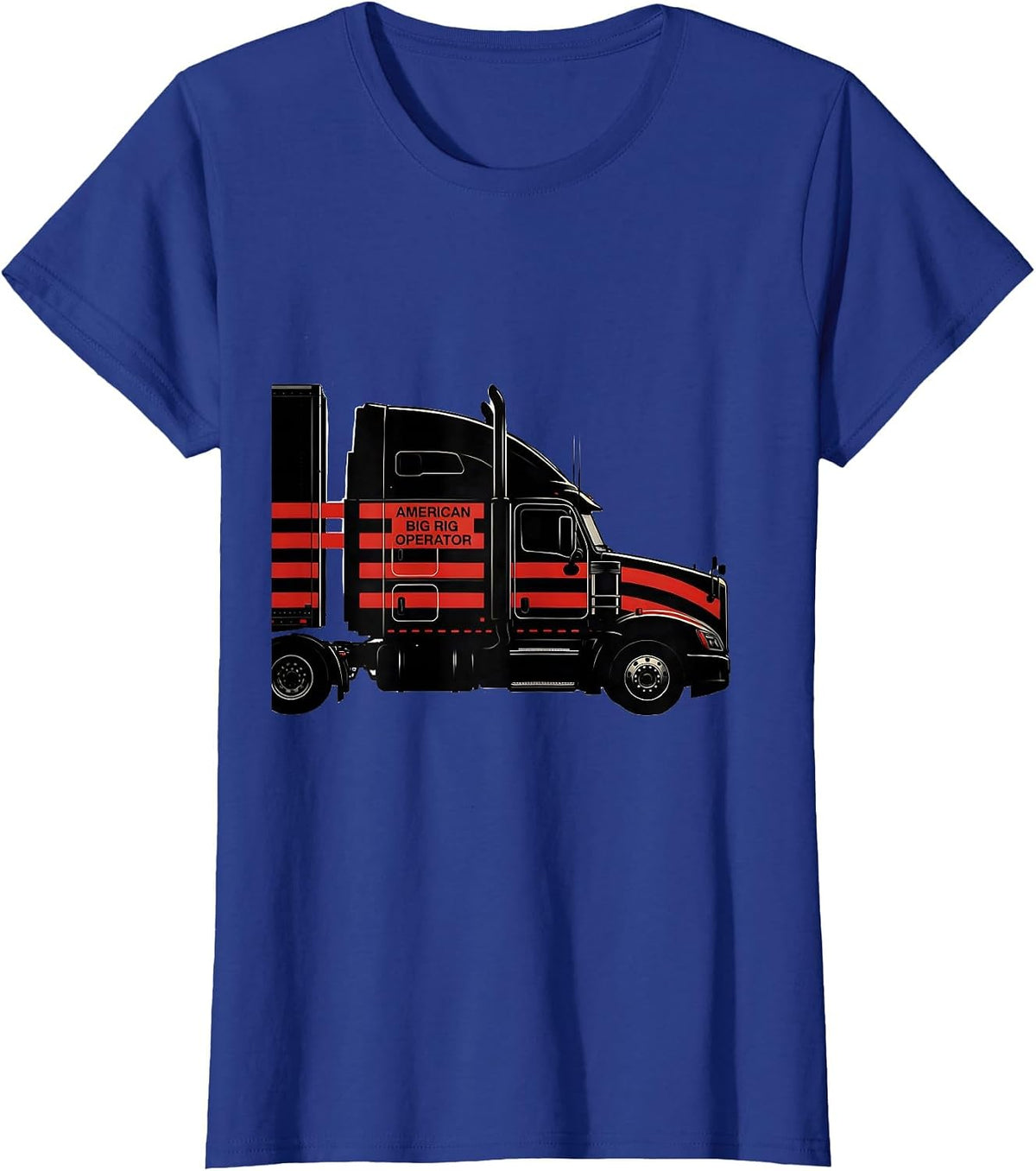 Women's American Big Rig Operator Patriotic Truck Driver T-Shirt - Royal Blue