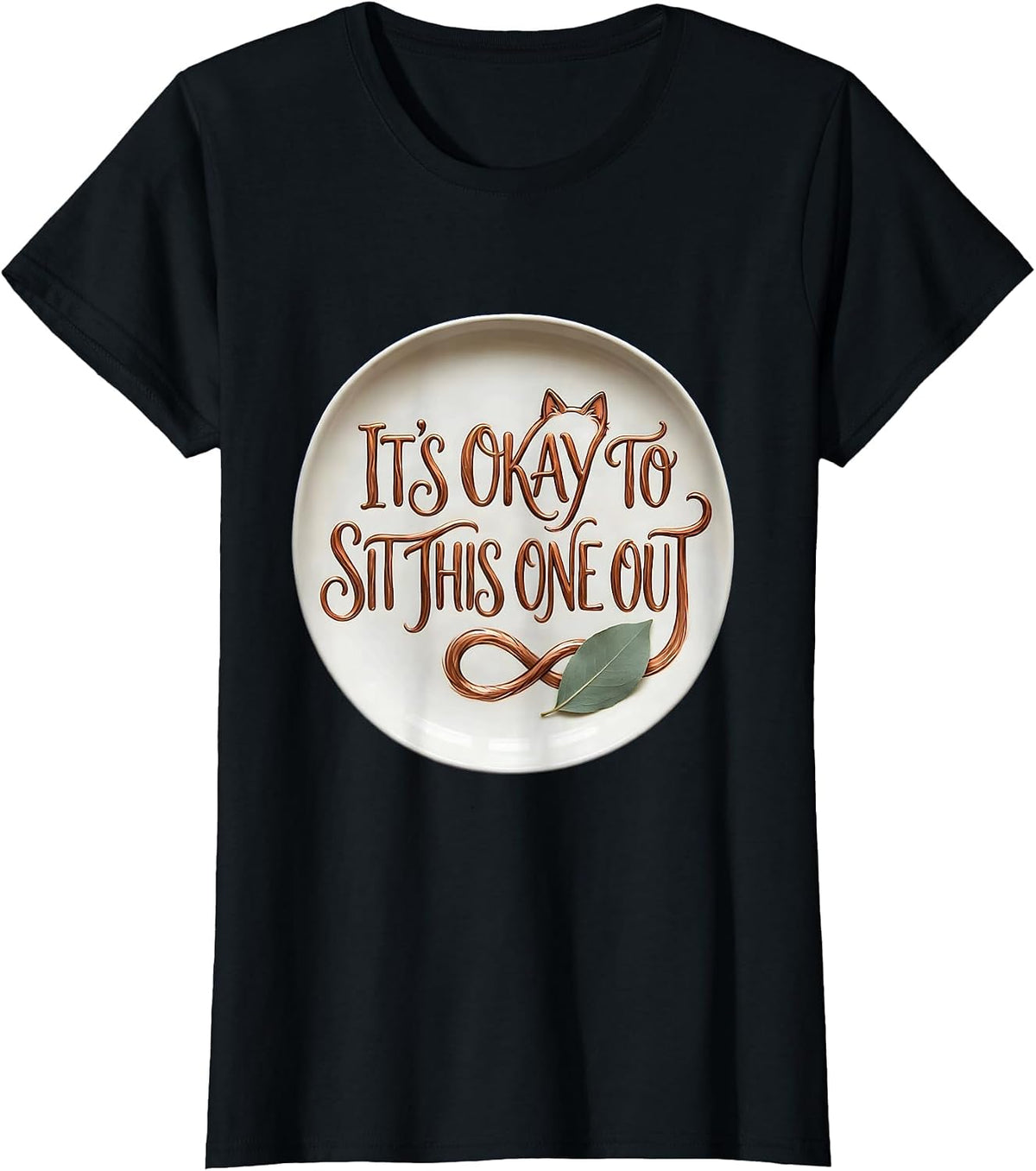 Women's It's Okay To Sit This One Out Cute Kawaii Cat Lover Boho T-Shirt - Black