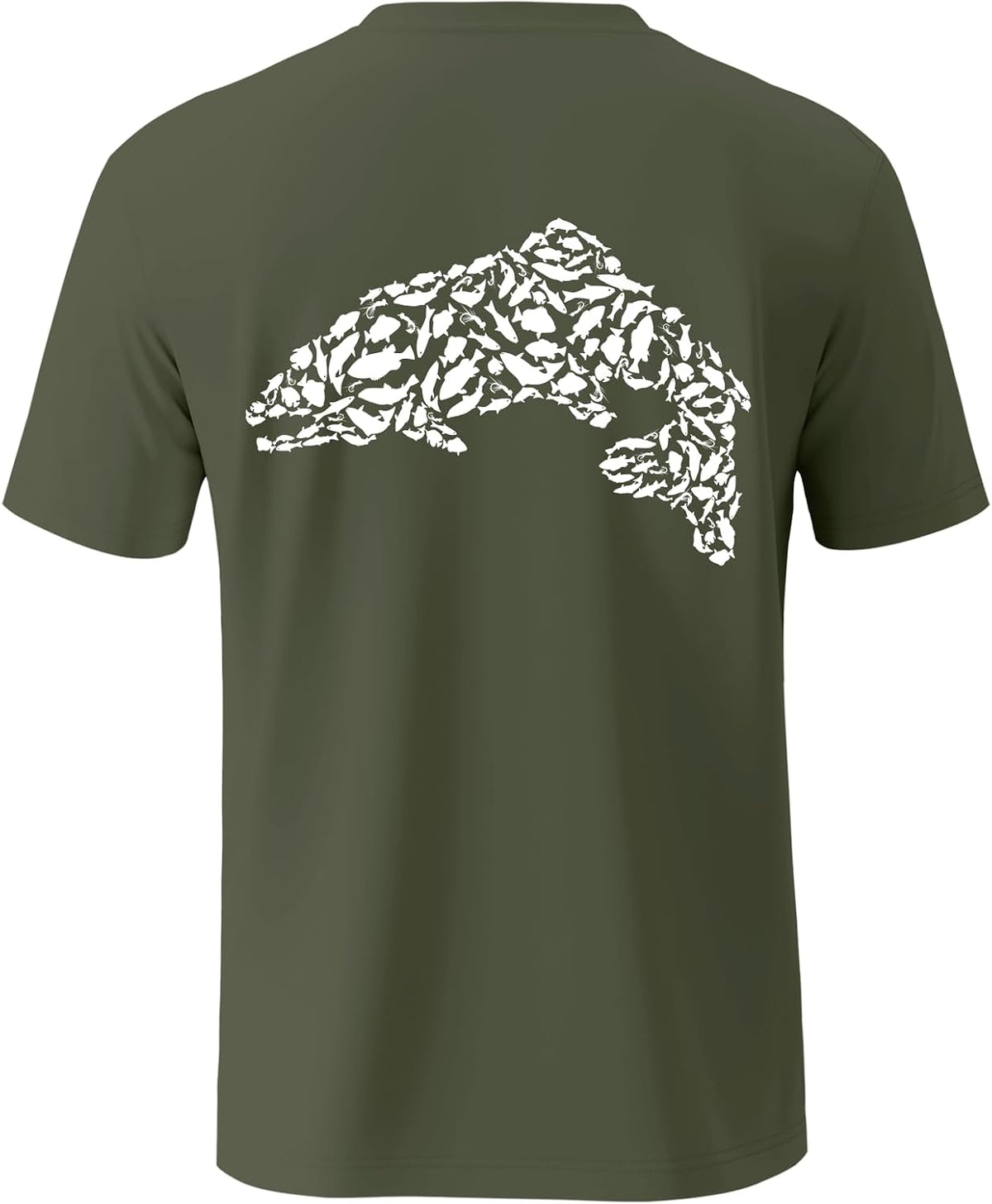 Palmyth Mens Fishing Shirts UPF 50+ Quick Dry Short Sleeve Tee - Seaweed \/ Trout