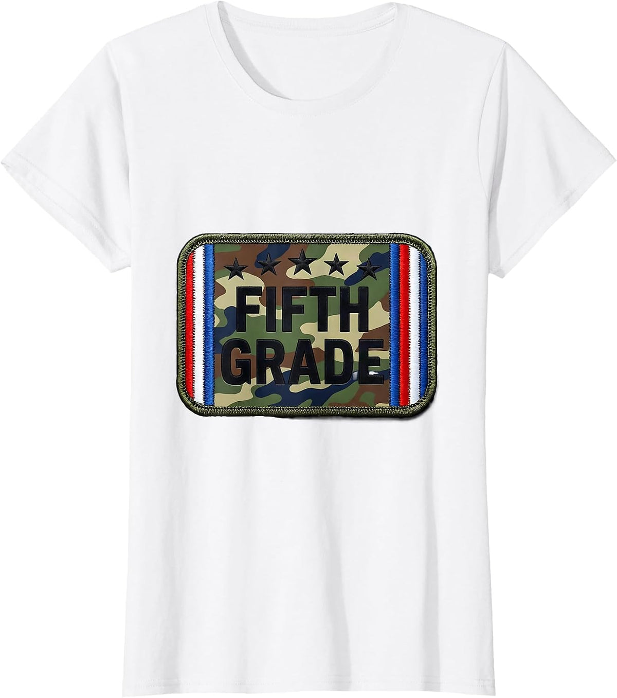Women's Fifth Grade Camo Back To School Boy Teacher Matching T-Shirt - White