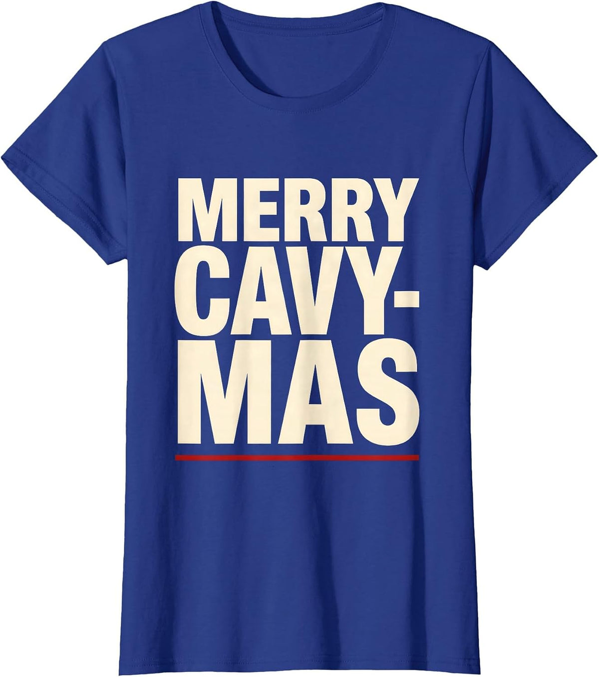 Women's Merry Cavy-mas Funny Guinea Pig Christmas Pet Lover Humor T-Shirt - Royal Blue