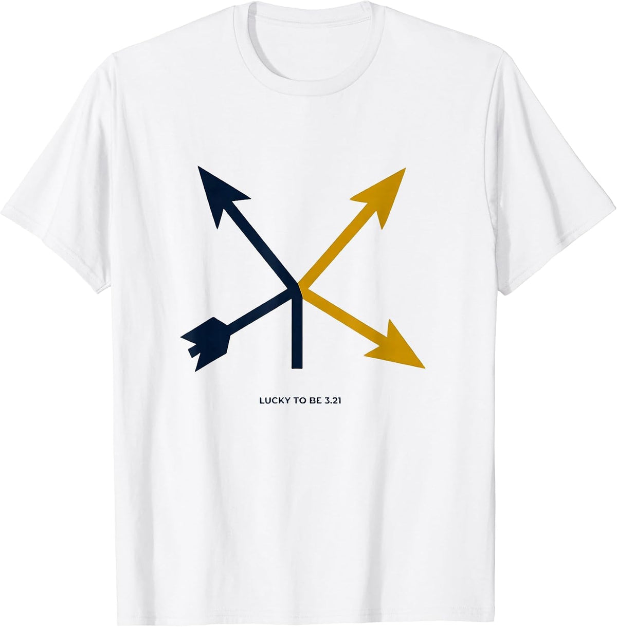 Men's Lucky To Be 3.21 Minimalist Down Syndrome Awareness Arrows T-Shirt - White