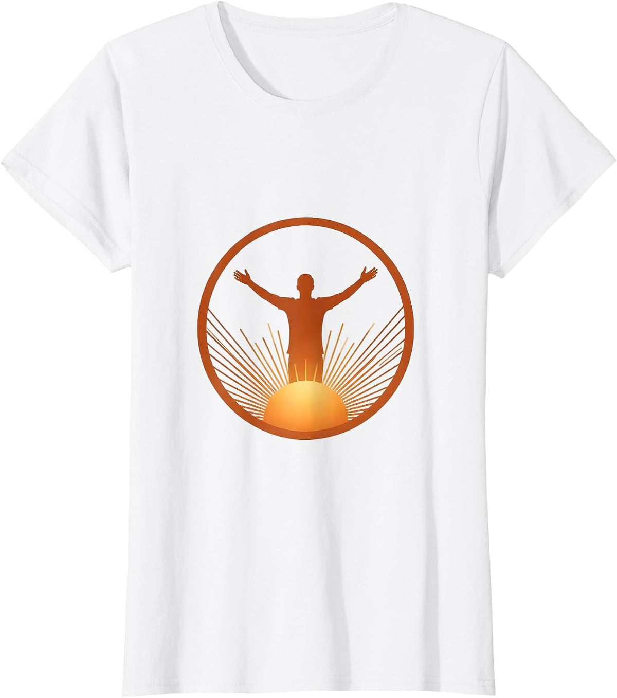 Women's Occupational Therapy Rising Sun Stretch Design T-Shirt - White