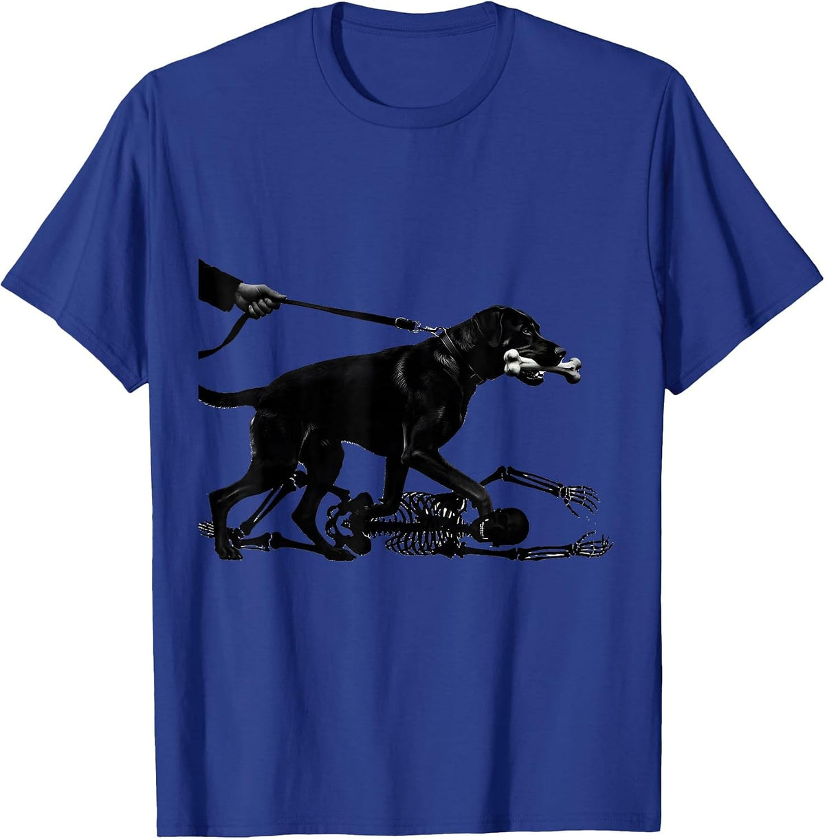 Men's Rhodesian Ridgeback Skeleton Chasing Halloween Dog Mom Humor T-Shirt - Royal Blue