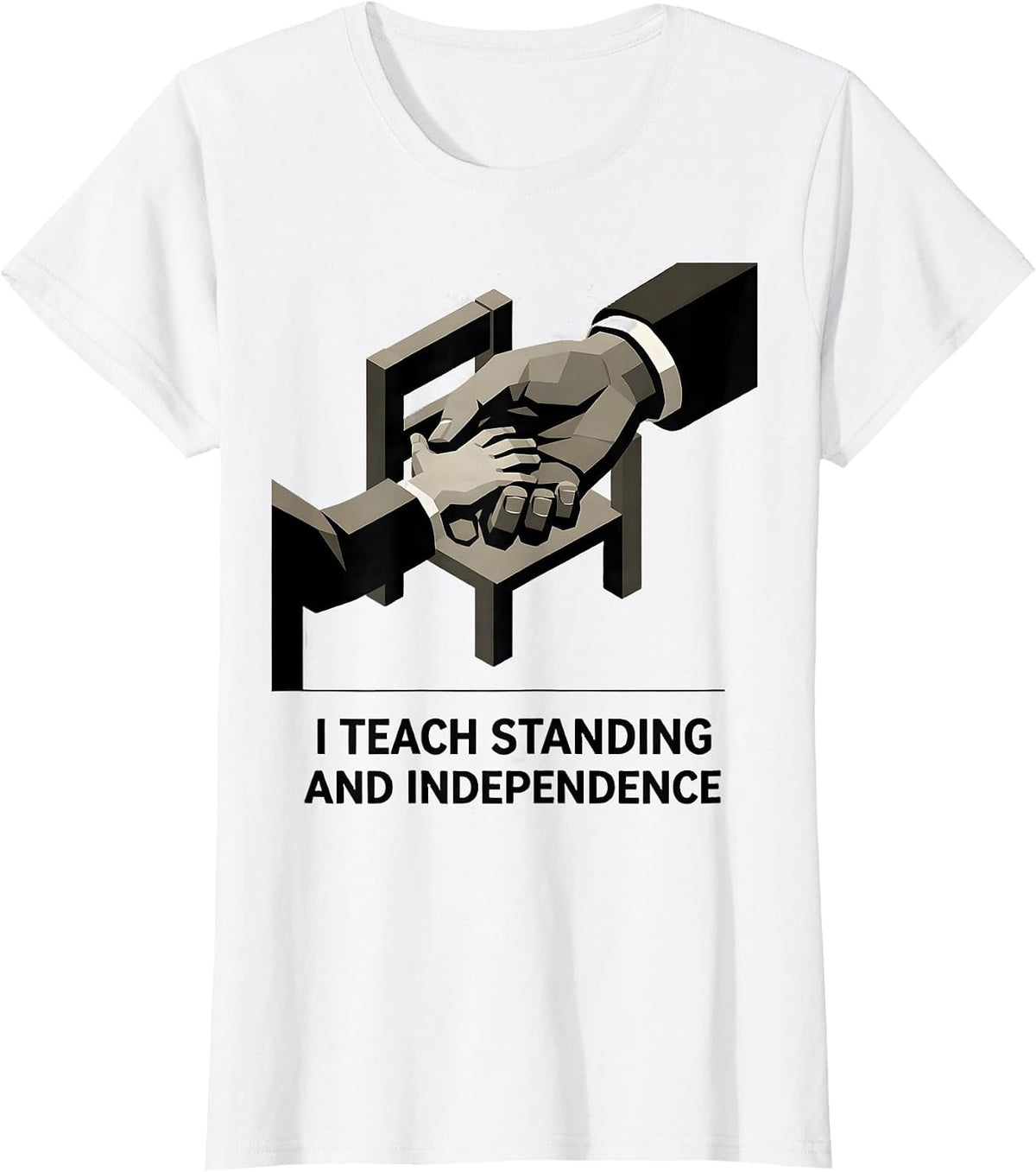 I Teach Standing And Independence Retro Occupational Therapy T-Shirt - White