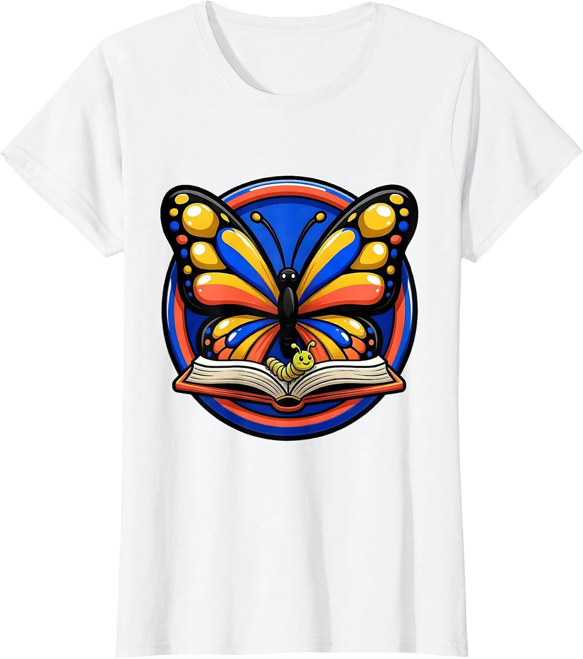 Special Education Open Book Butterfly Wings Design T-Shirt - White