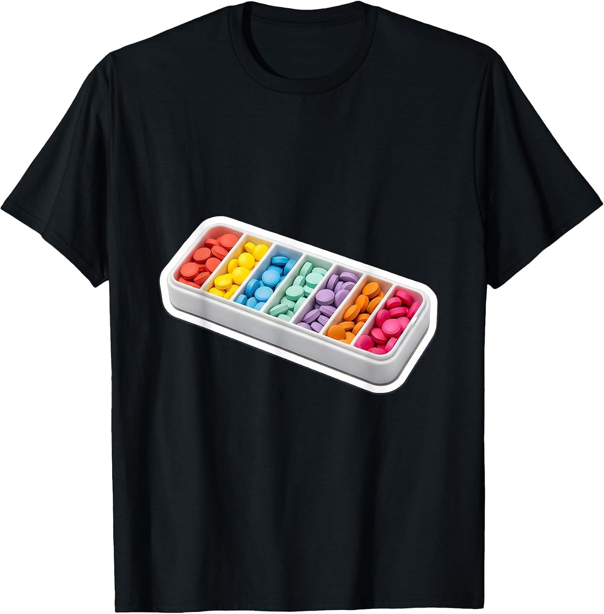 Men's Occupational Therapy Pill Organizer Graphic T-Shirt - Black