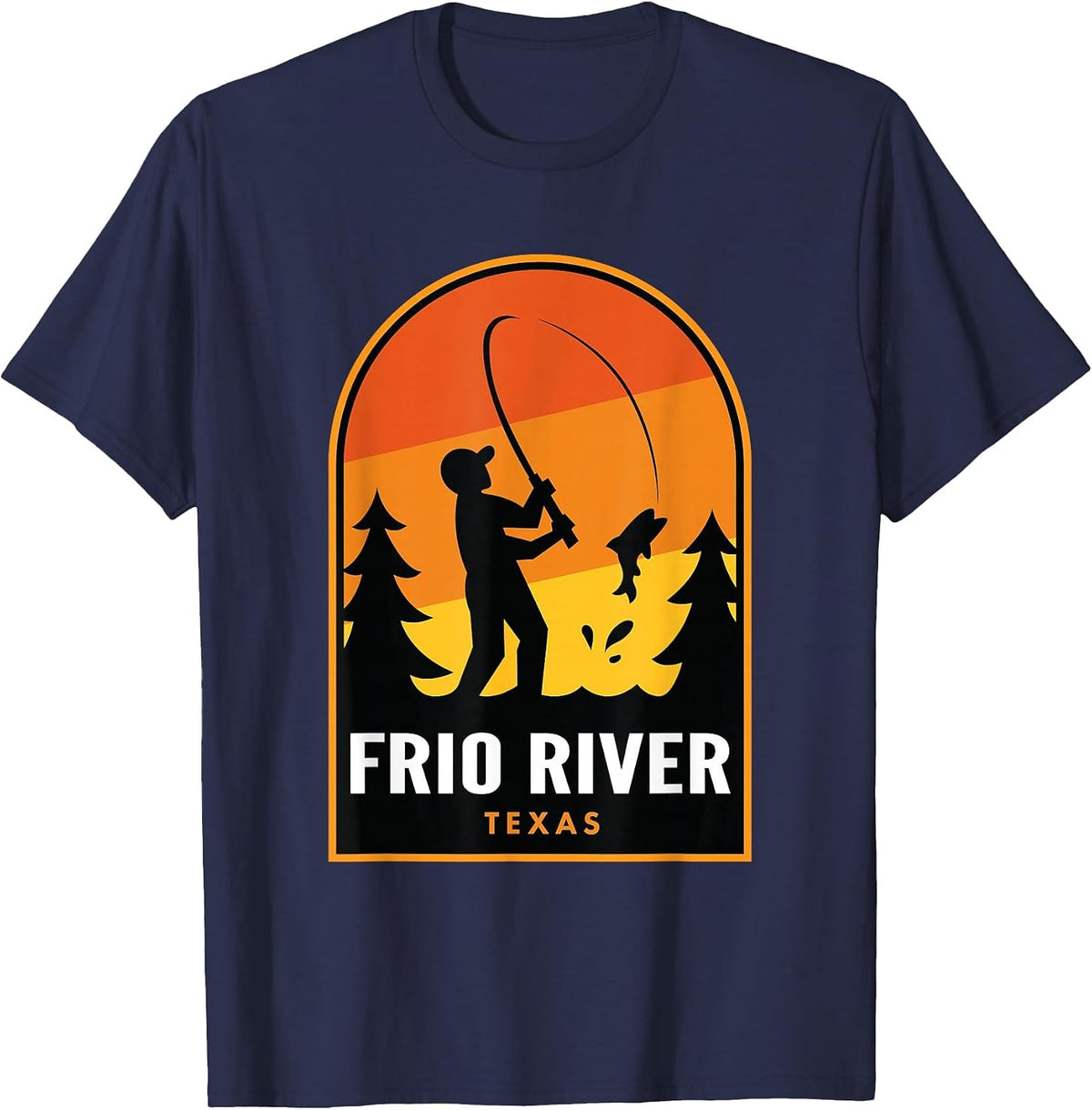Frio River Texas Fishing T-Shirt - Navy Blue