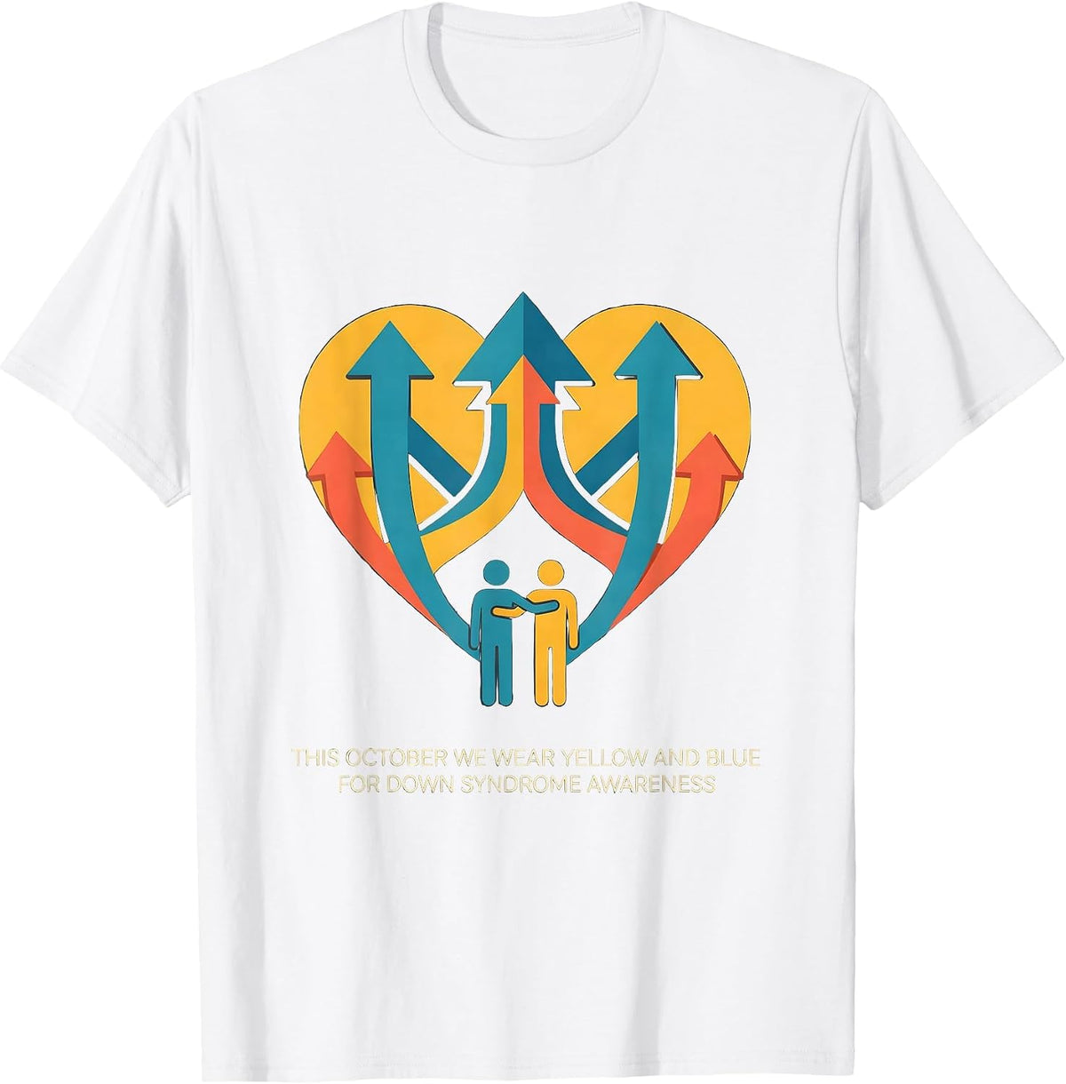 Men's This October We Wear Yellow Blue Down Syndrome Awareness T-Shirt - White