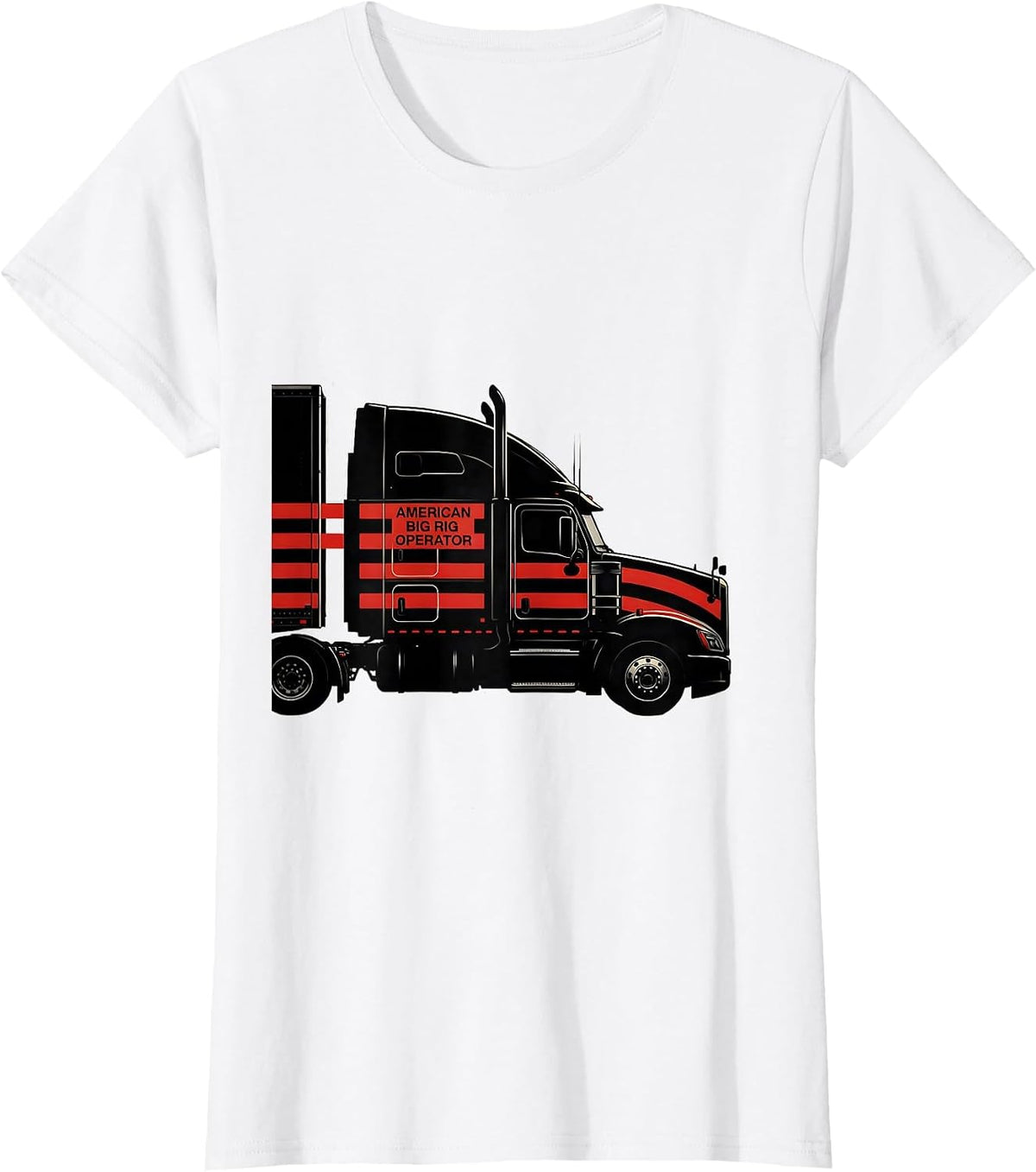 Women's American Big Rig Operator Patriotic Truck Driver T-Shirt - White