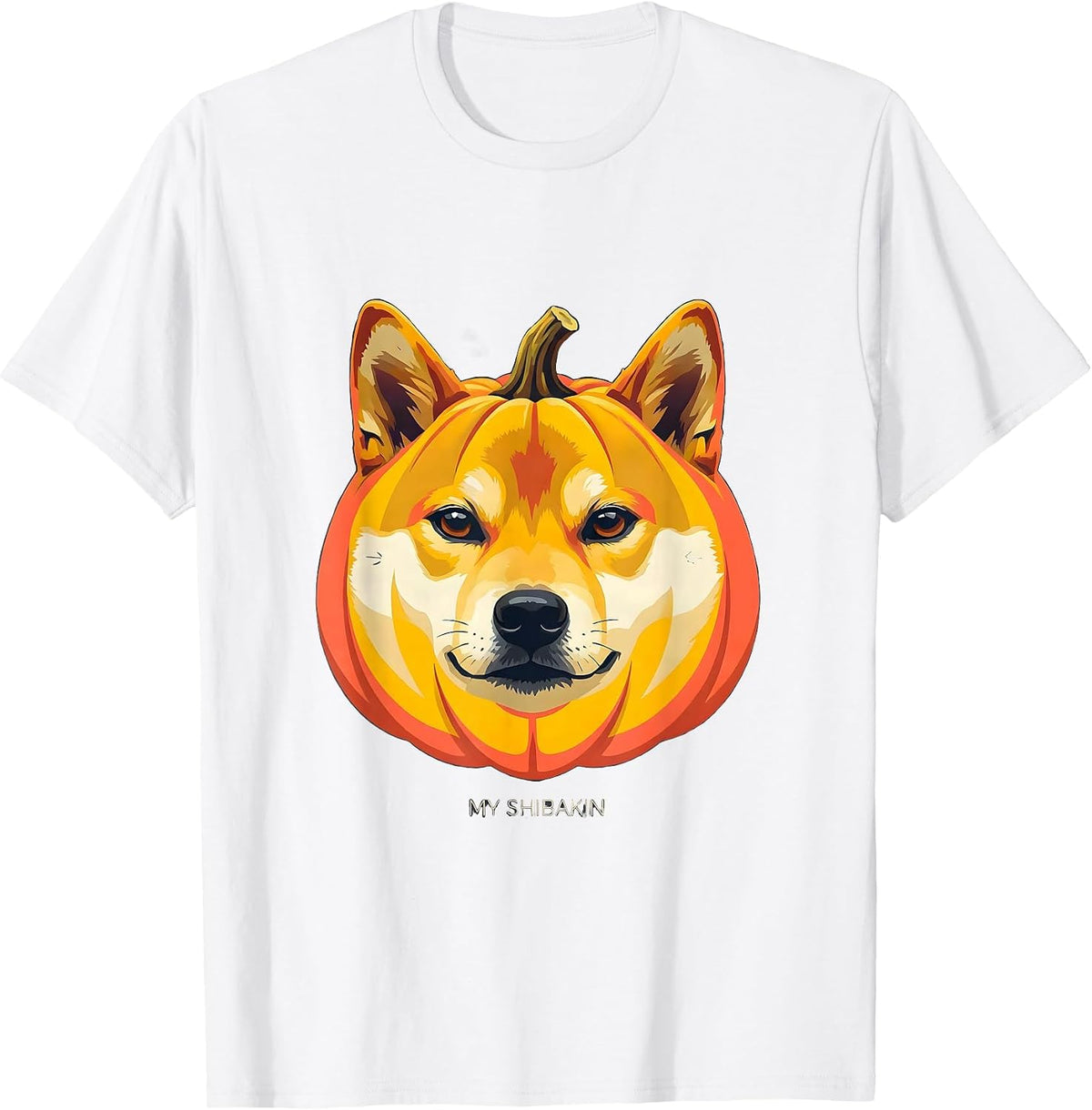 Men's My Shibakin Cute Shiba Inu Halloween Pumpkin Dog Lover T-Shirt - White