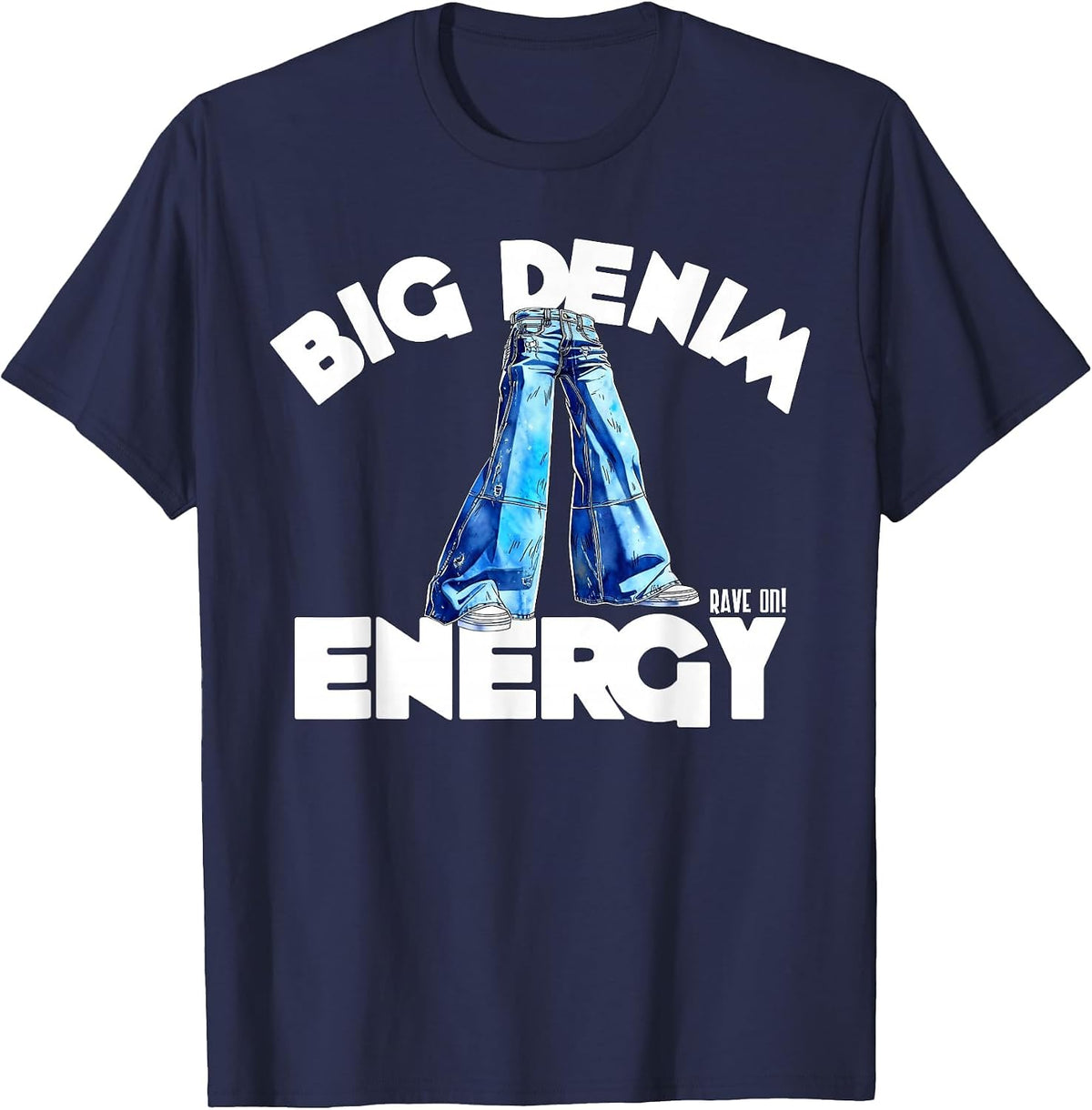 Energy Raver Rave JNCO EDM Denim T-Shirt - Navy Blue