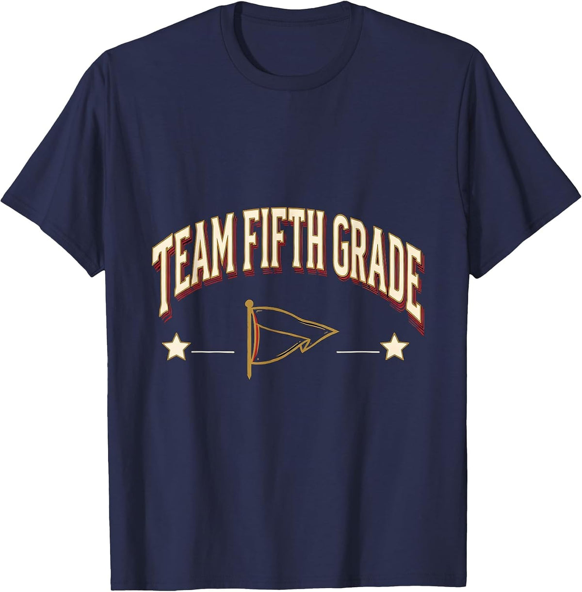 Team Fifth Grade Sign Painter Showcard Back To School T-Shirt - Navy Blue