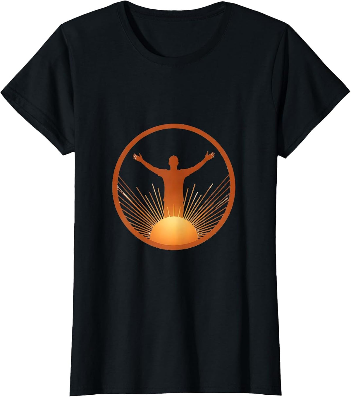 Women's Occupational Therapy Rising Sun Stretch Design T-Shirt - Black
