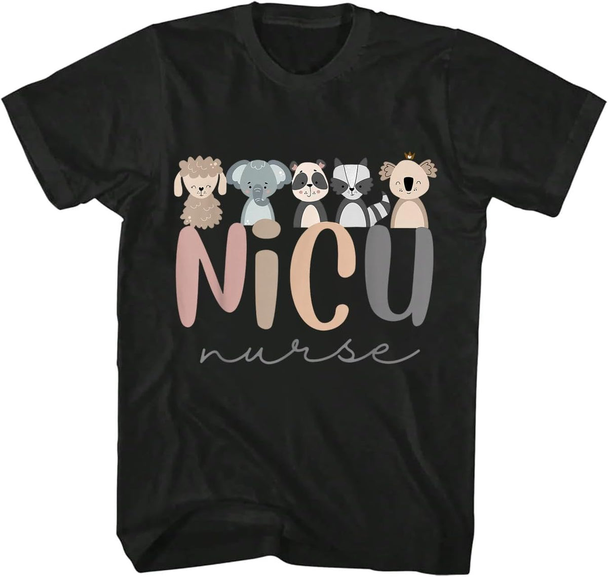 NICU Neonatal Intensive Care Nurse Cute Animal NICU Nurse T-Shirt - As Pictured