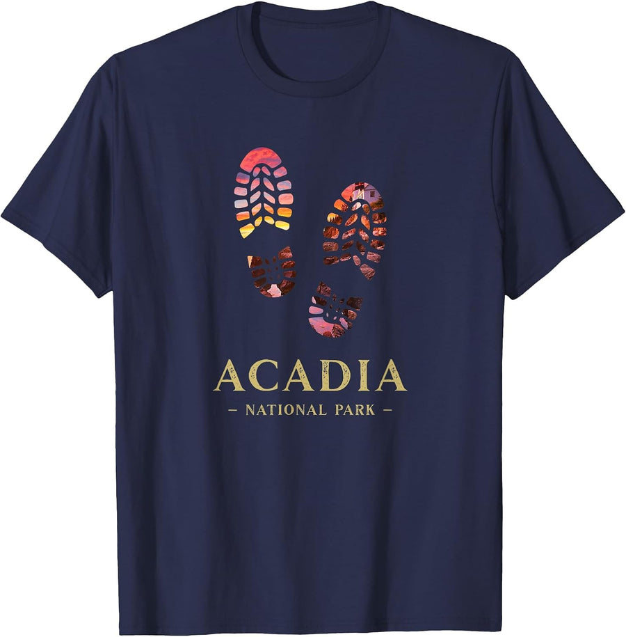 Acadia National Park Hike Hiking Hiker Camping Souvenir T-Shirt - Navy Blue