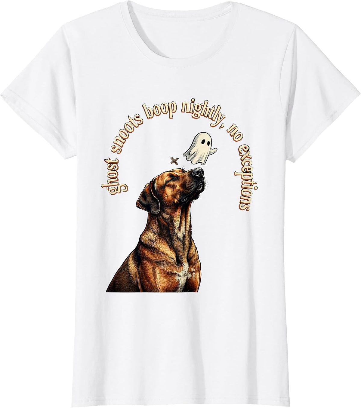 ghost snoots boop nightly, no exceptions Funny Dog Mom T-Shirt - White