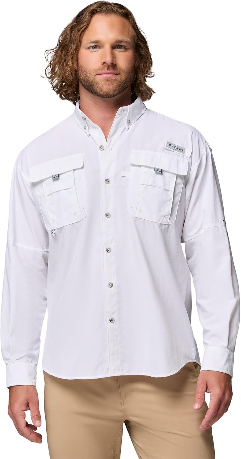 Columbia Men's PFG Bahama II Long Sleeve Shirt - White