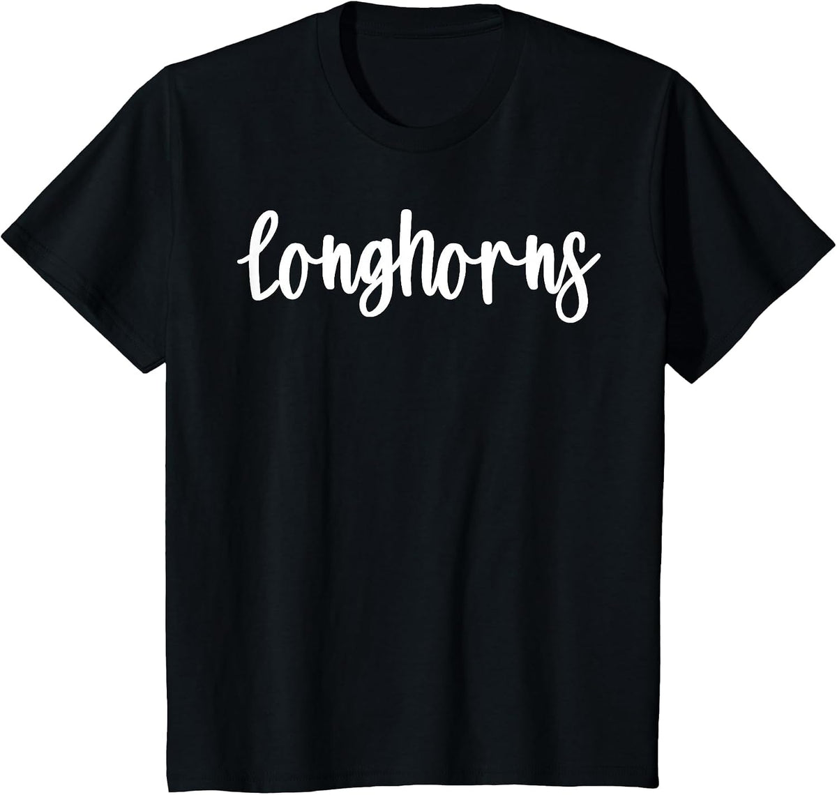 Longhorns School Spirit Team Mascot Game Night T-Shirt - Black