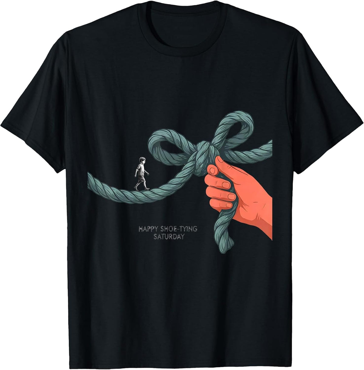 Men's Happy Shoe-Tying Saturday Occupational Therapy OT Assistant T-Shirt - Black