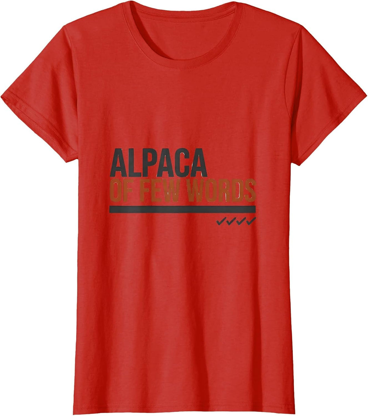 Women's Alpaca Of Few Words Funny Alpaca Lover Animal Humor T-Shirt - Red