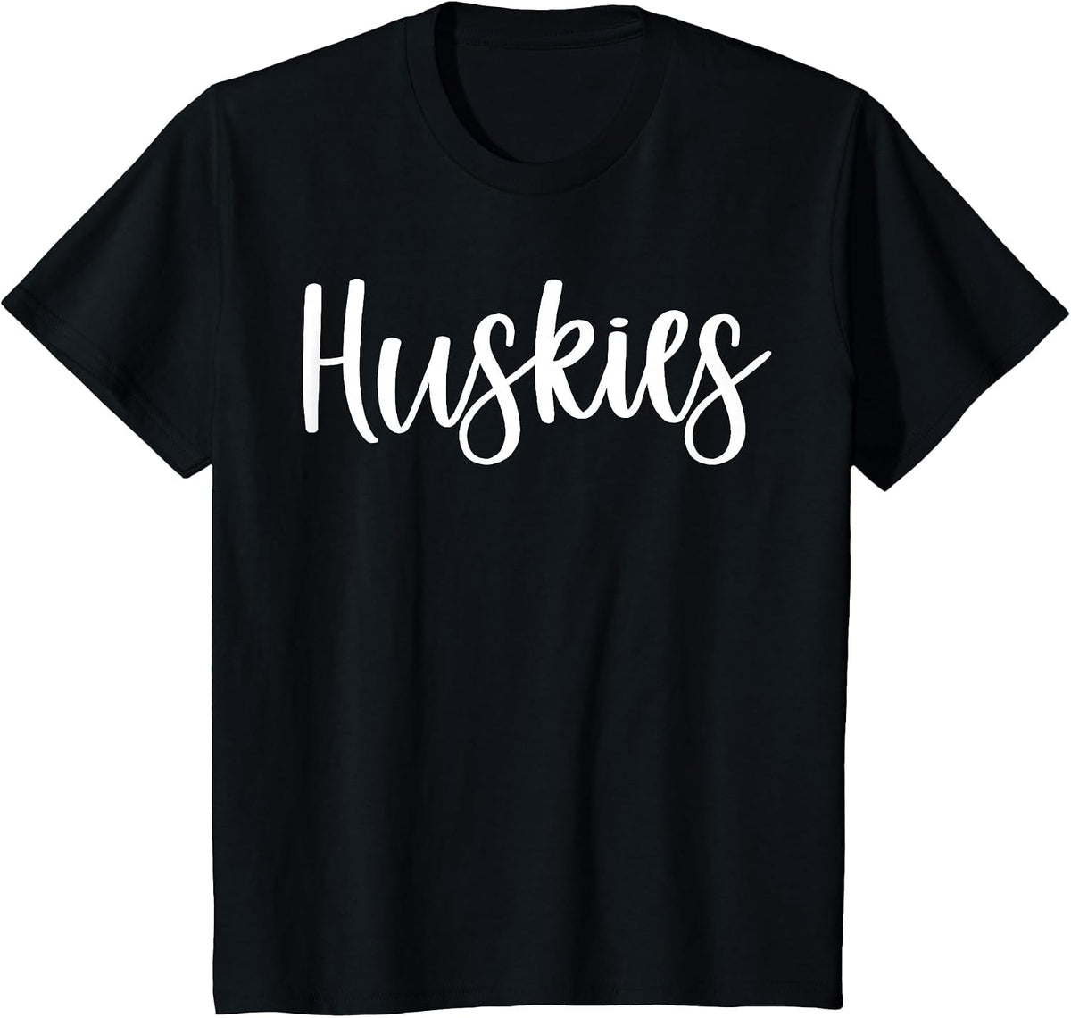 Huskies School Spirit Team Mascot Game Night T-Shirt - Black