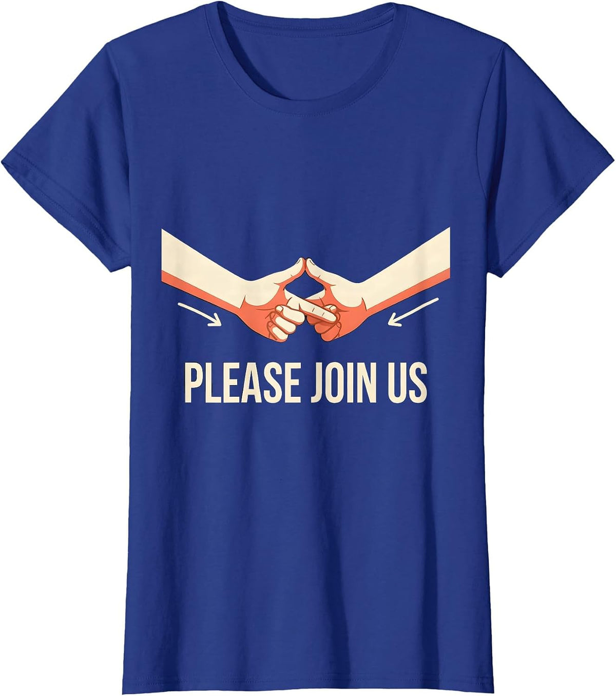Women's Please Join Us ASL Sign Language Teacher Interpreter SPED T-Shirt - Royal Blue