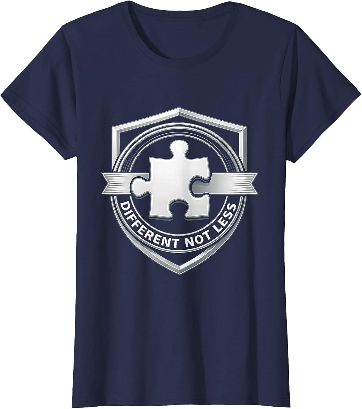 Women's Different Not Less Special Education Awareness T-Shirt - Navy Blue