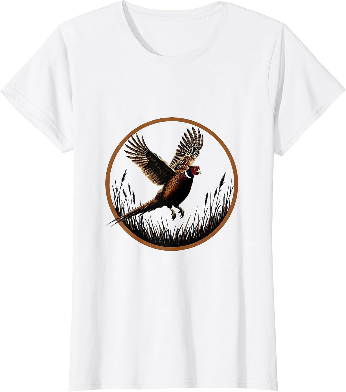Pheasant Flush Fall Hunting Graphic T-Shirt - White
