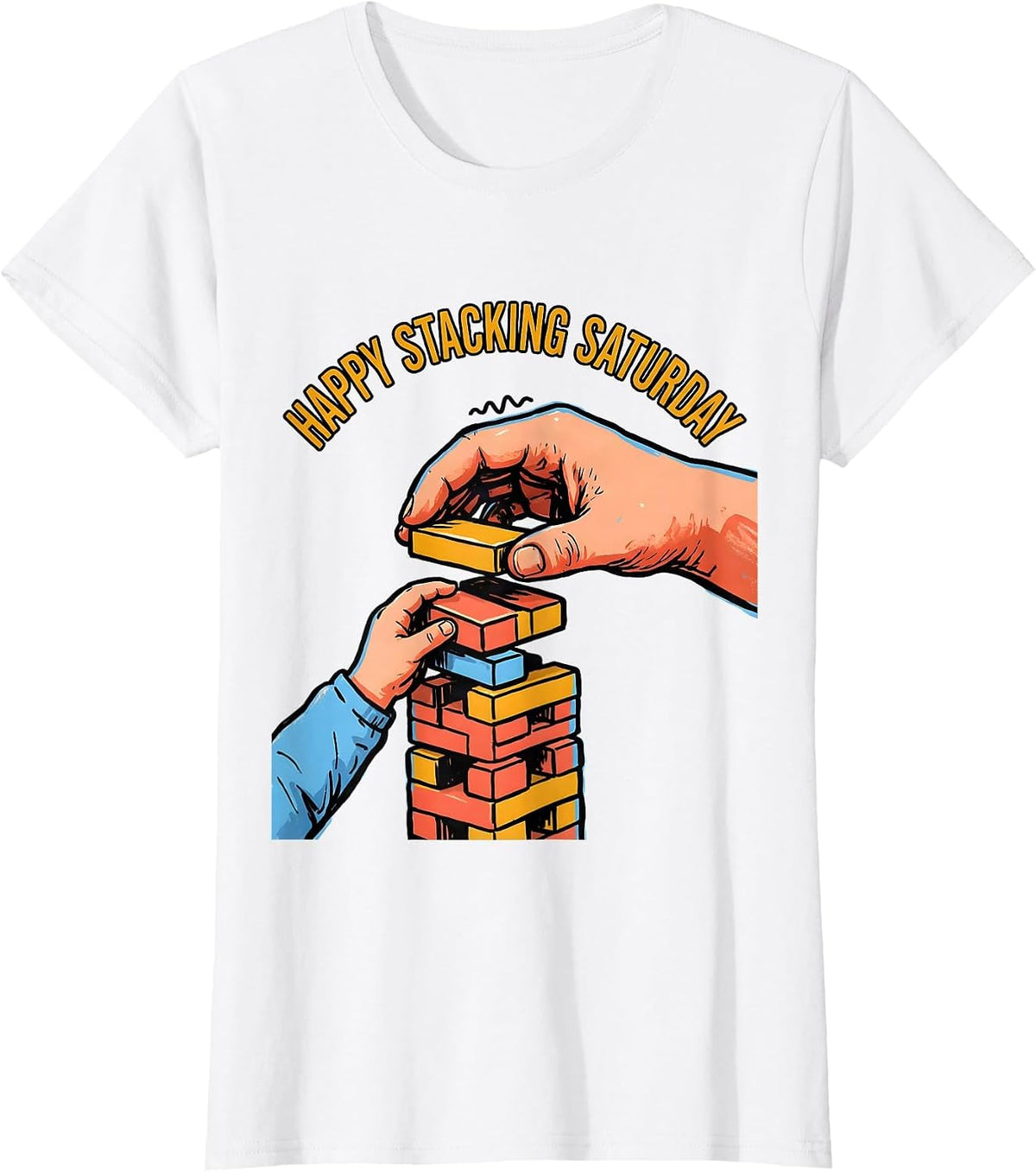 Happy Stacking Saturday Occupational Therapy OT Assistant T-Shirt - White