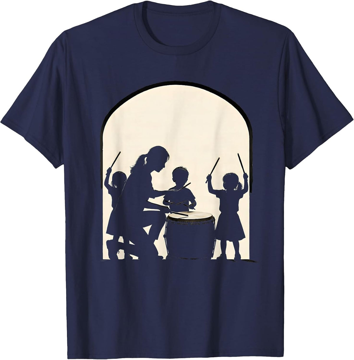 Teacher Drum Music Classroom Back To School T-Shirt - Navy Blue