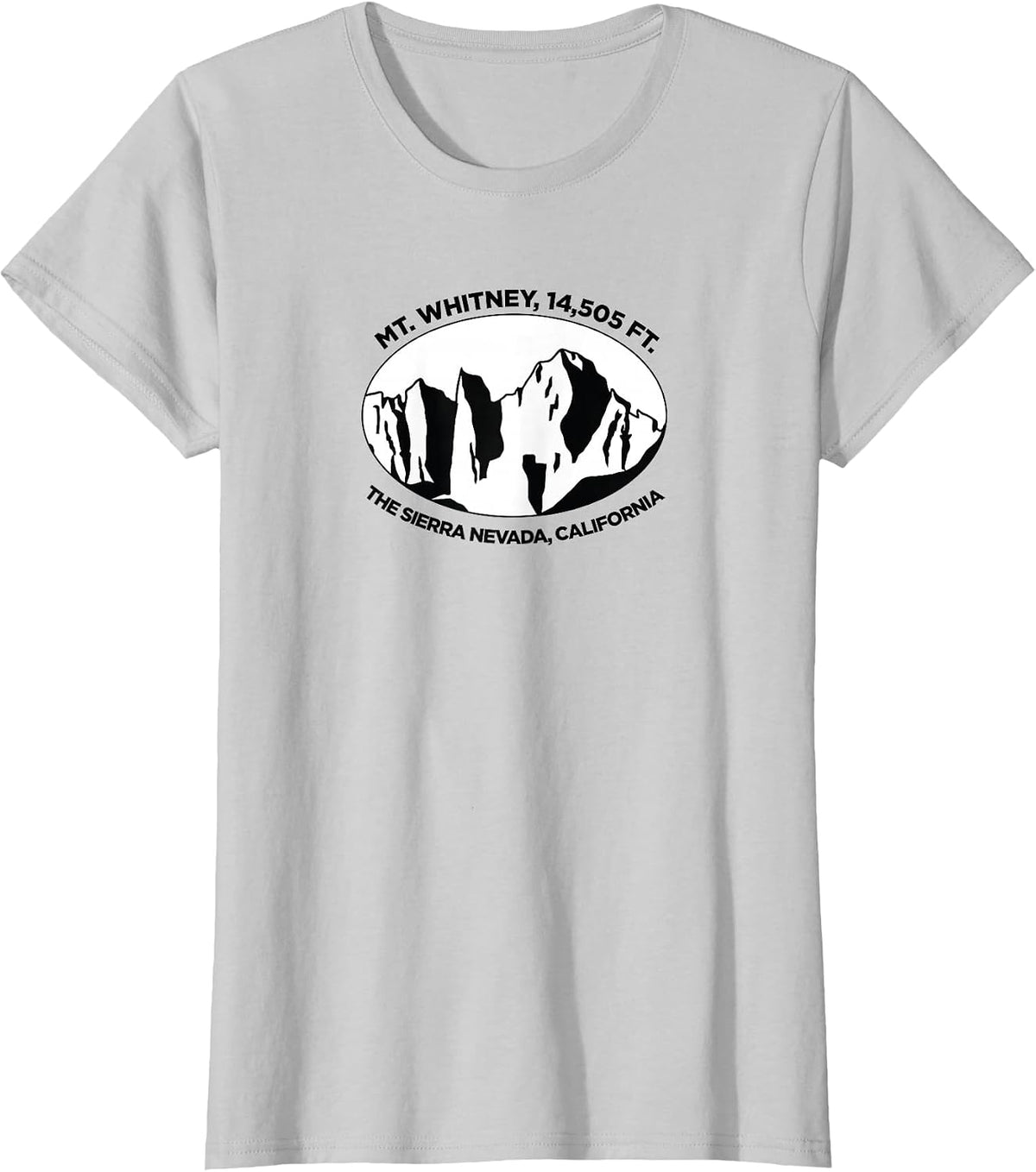 I Climbed Mt. Whitney, for Climbers, Hikers T-Shirt - Silver Grey
