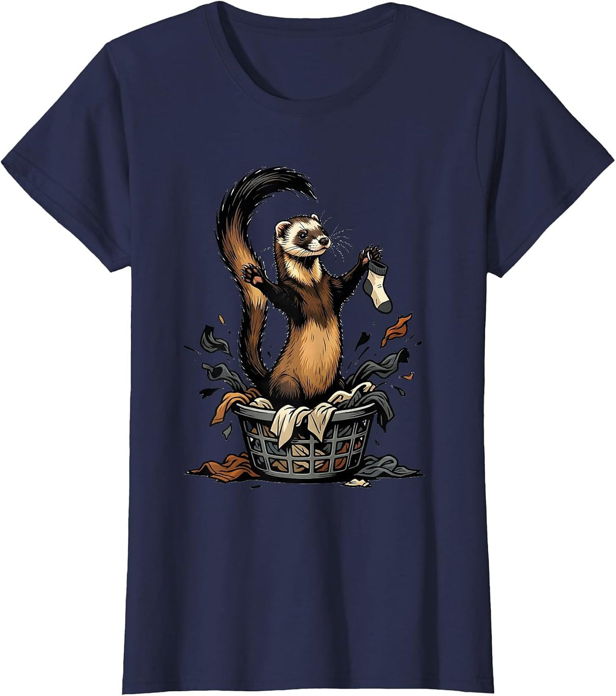 Women's Masked Ferret Triumph Funny Ferret Lover Gift T-Shirt - Navy Blue
