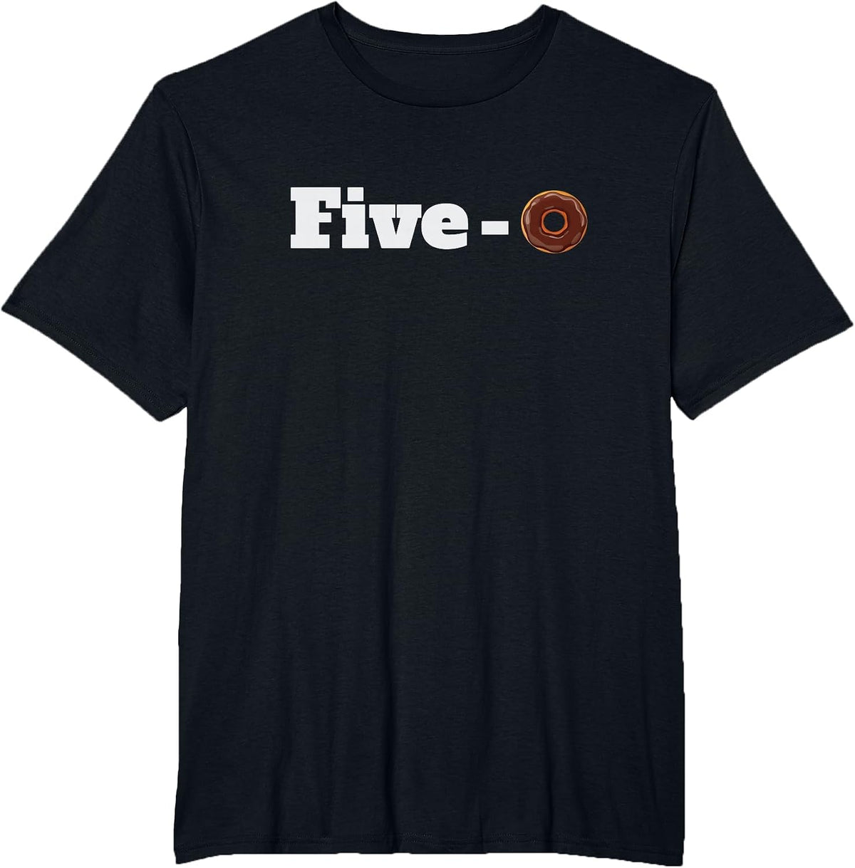 Funny Police Shirts for Men and Women Five O Donut Cop Tees T Shirts - Black