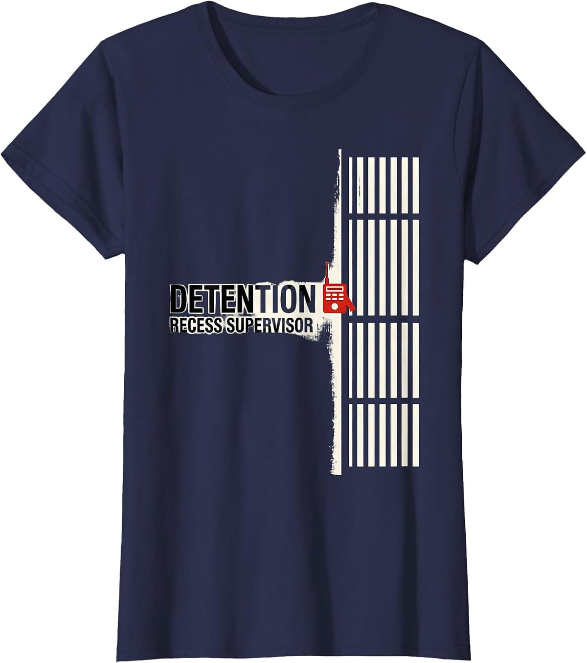 Women's Detention Recess Supervisor Funny Police Officer Gift T-Shirt - Navy Blue