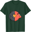 Men's Hedgehog Half Split Cute Cartoon Animal Lover Humor T-Shirt - Dark Green