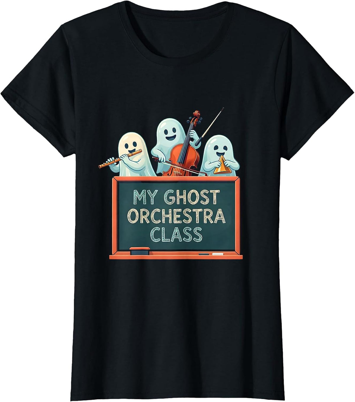 My Ghost Orchestra Class Funny Music Teacher Halloween Ghost T-Shirt - Black