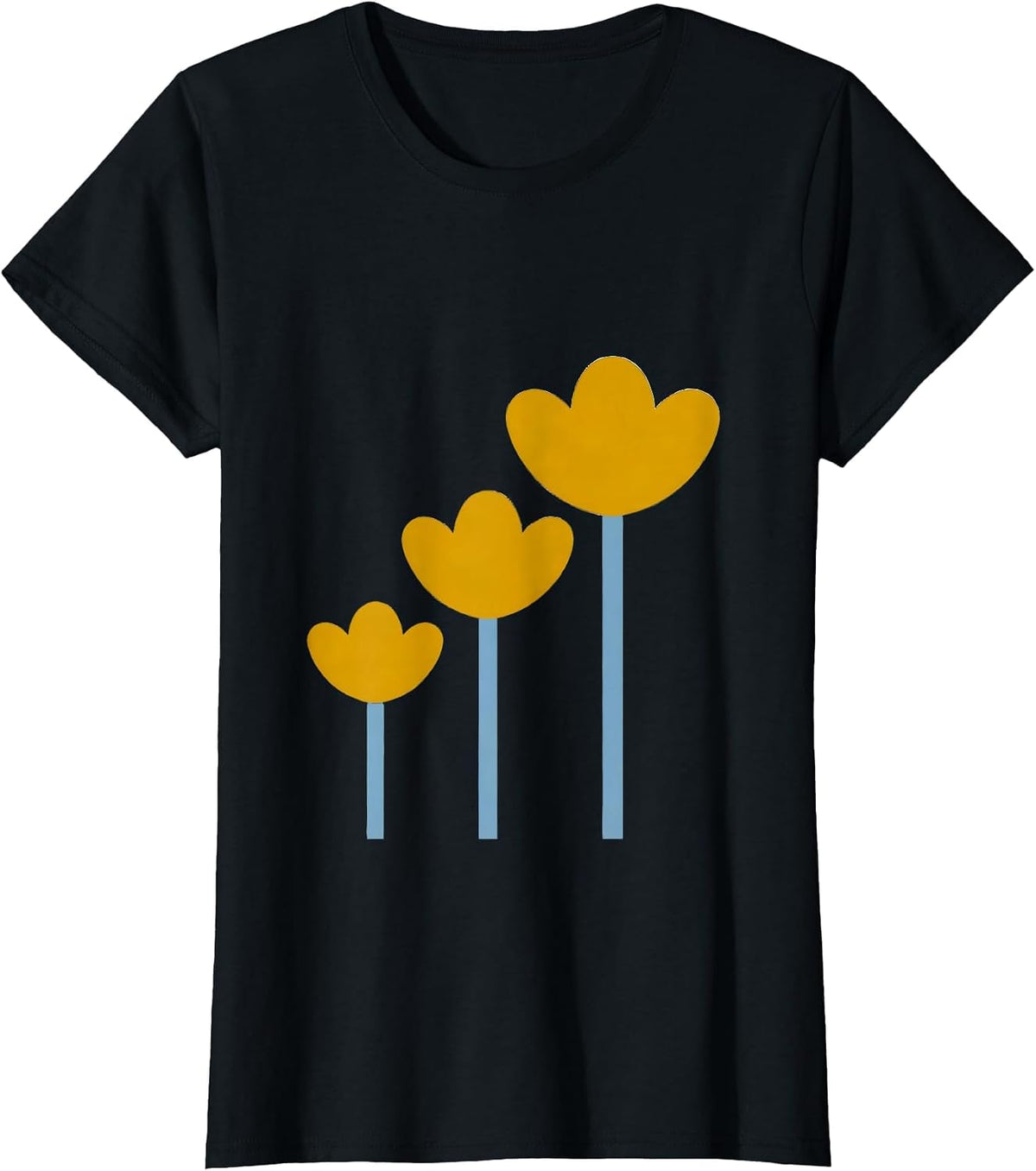 Women's Down Syndrome Awareness Blooming Flowers Design T-Shirt - Black
