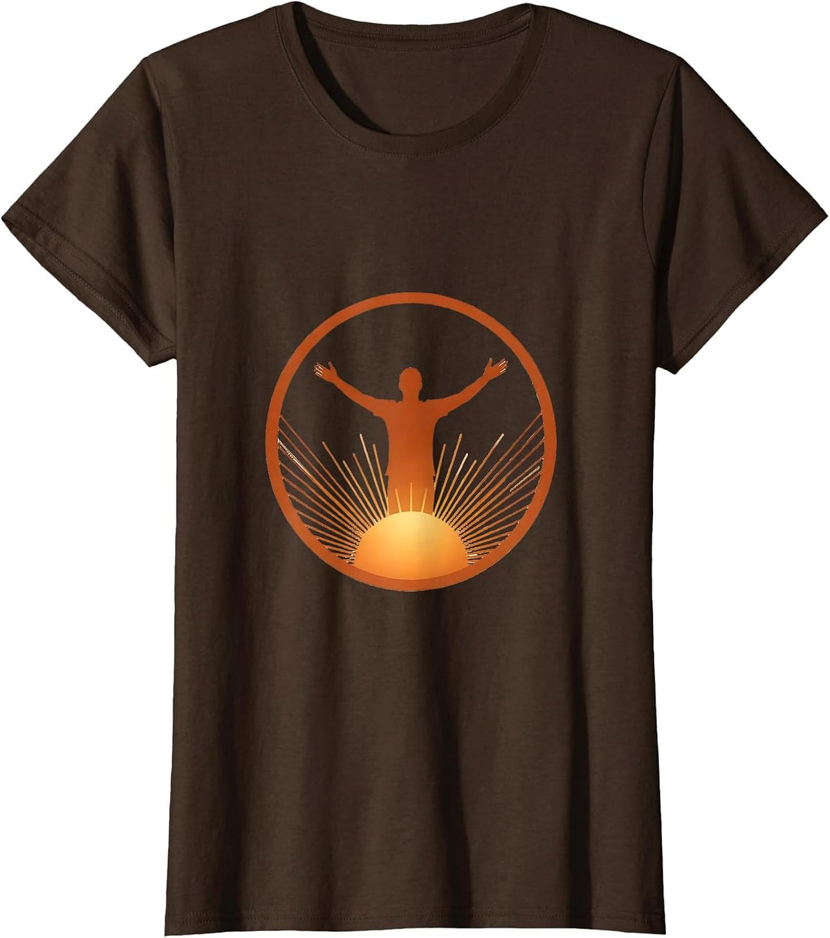 Women's Occupational Therapy Rising Sun Stretch Design T-Shirt - Brown
