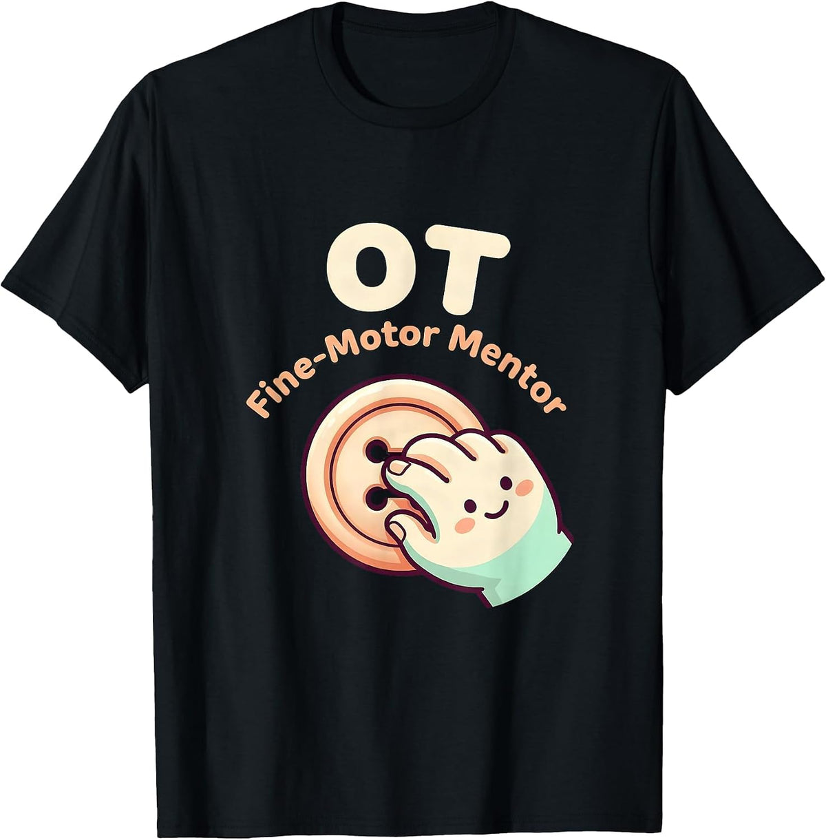 Men's OT Fine-Motor Mentor Cute Kawaii Occupational Therapy Back T-Shirt - Black