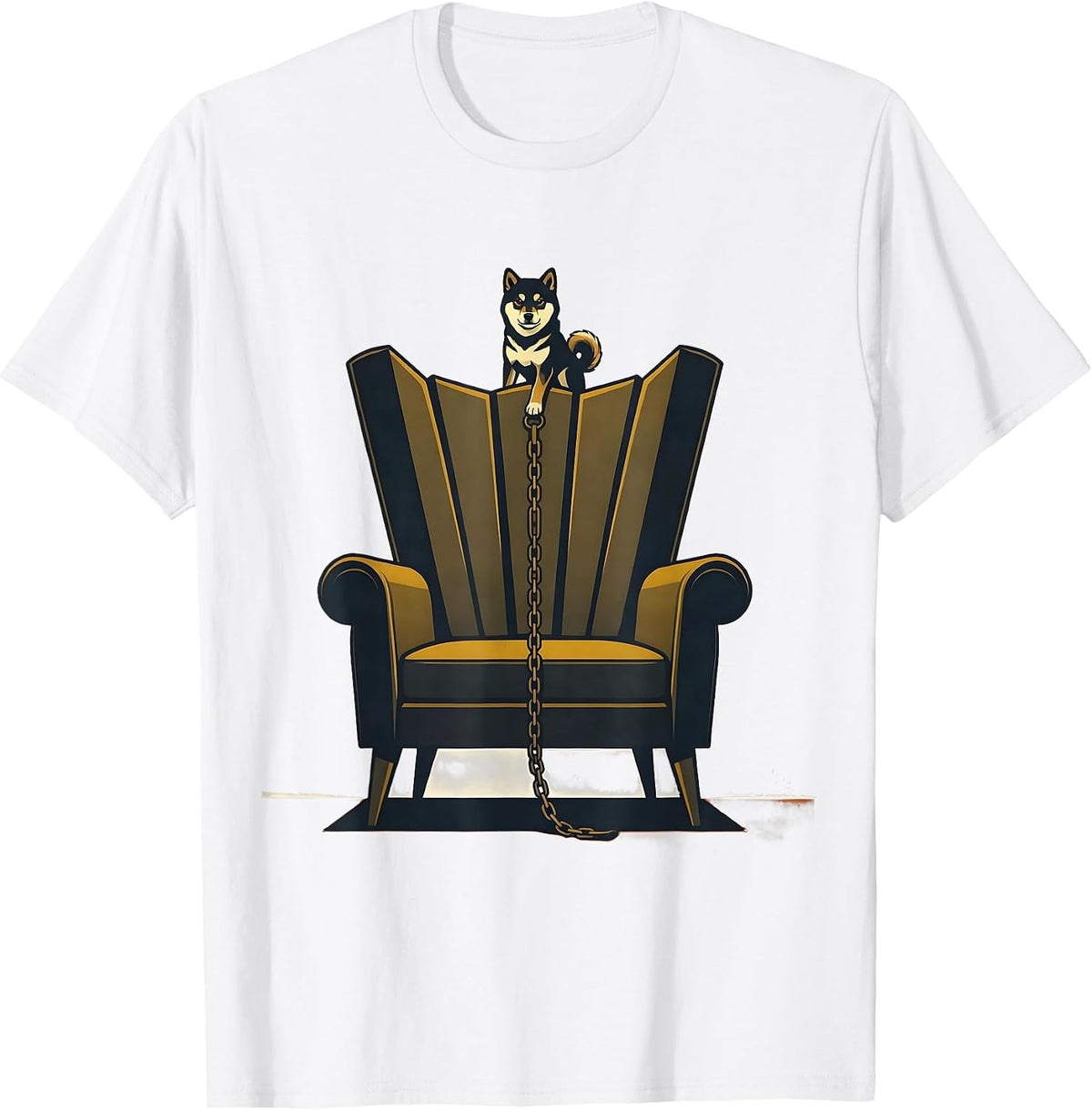 Men's Shiba Inu Throne Chair Midcentury Modern Dog Lover Gift T-Shirt - White