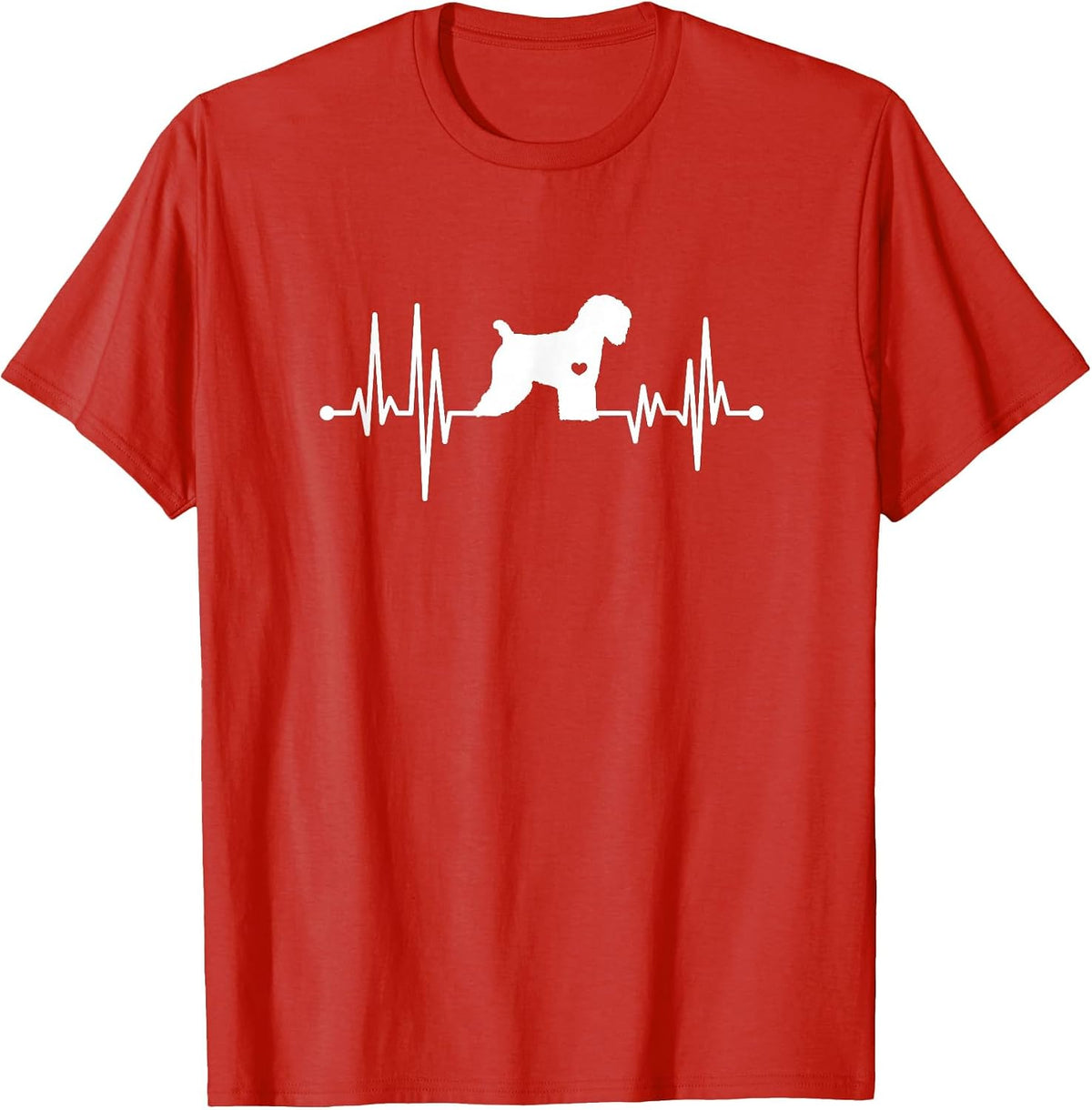 Soft Coated Wheaten Terrier Heartbeat Wheatie Dog Lover T-Shirt - Red