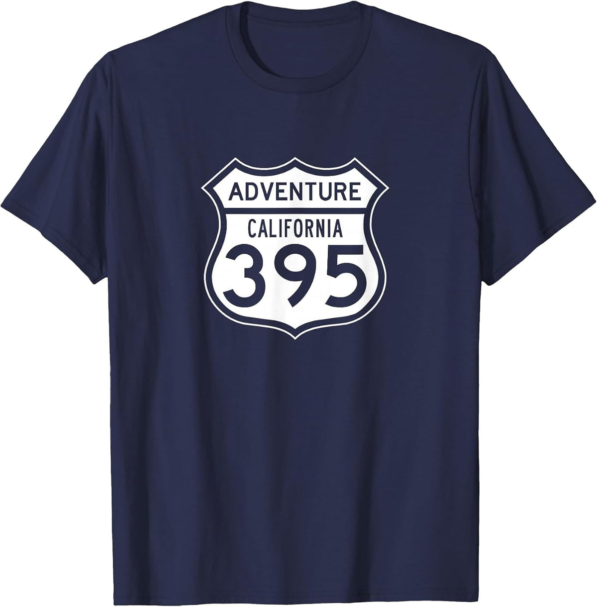 California Eastern Sierra Highway 395 – Adventure Inspired T-Shirt - Navy Blue